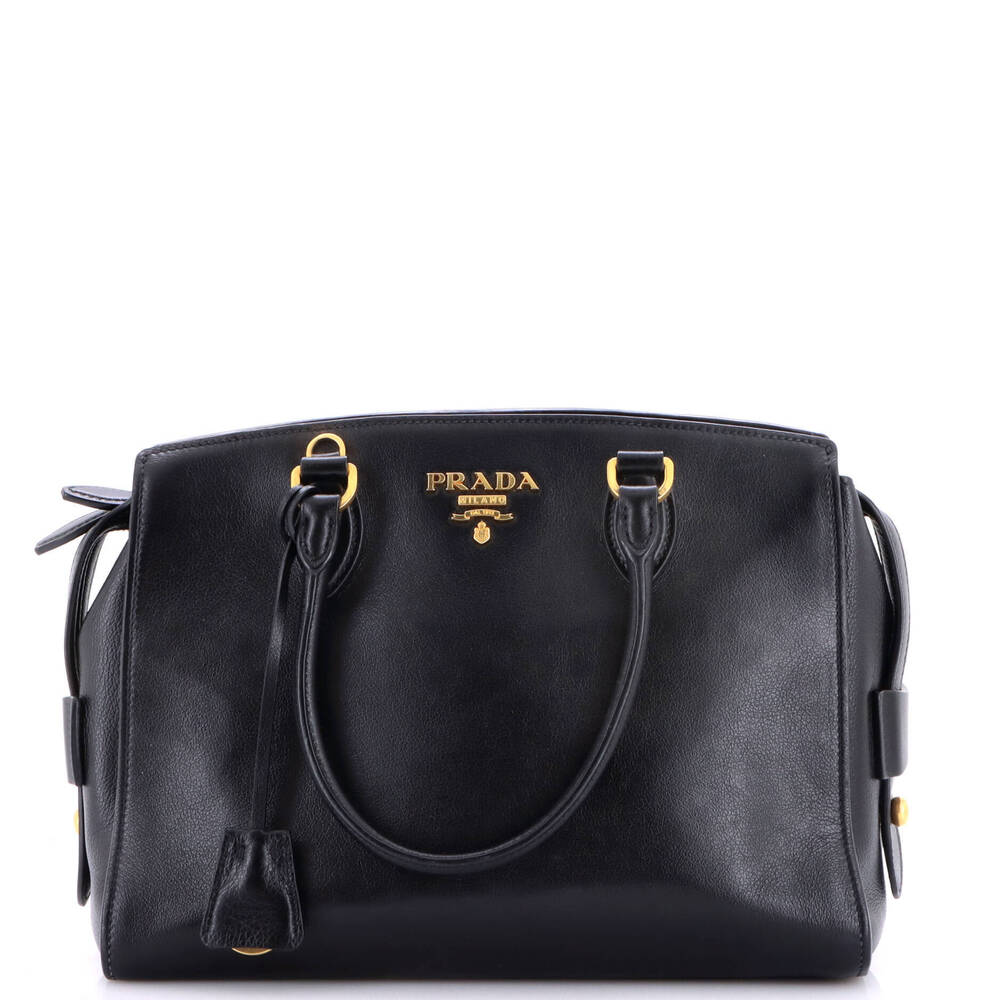 Prada Medium Convertible Zip Around Satchel City Calfskin